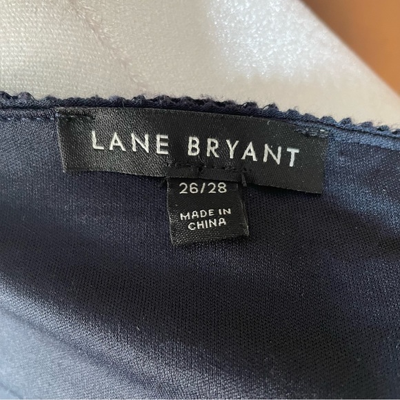 Lane Bryant Women’s Blue Peasant Eyelet Short Puff Sleeve Top Shirt Size 26/28 - Picture 6 of 10